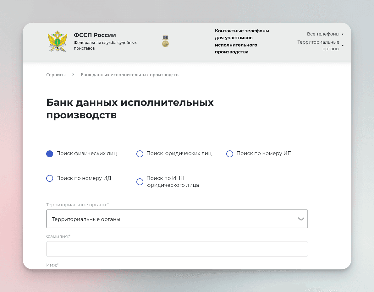 Автоматизация работы с ФССП