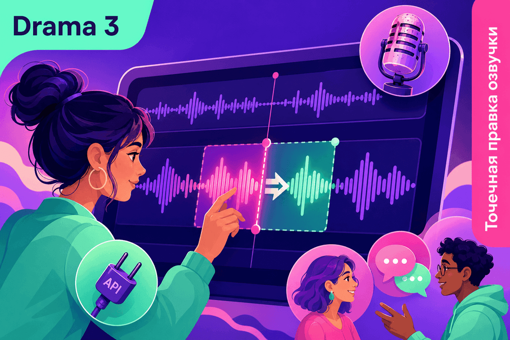 Fish Audio представила Drama 3 с точечной перегенерацией озвучки