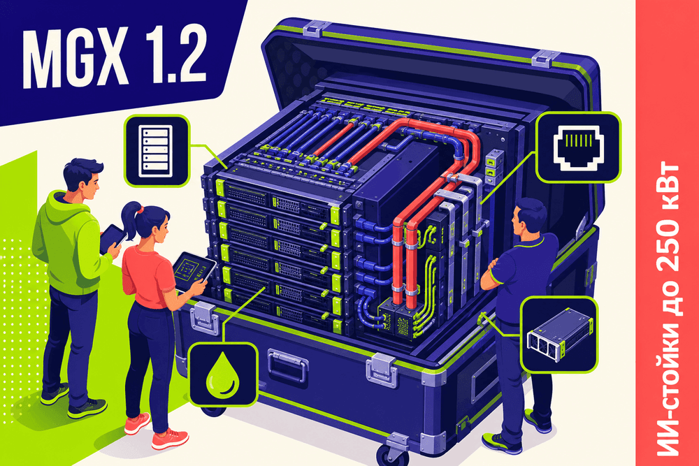 NVIDIA передала OCP спецификацию MGX 1.2 для ИИ-стоек до 250 кВт