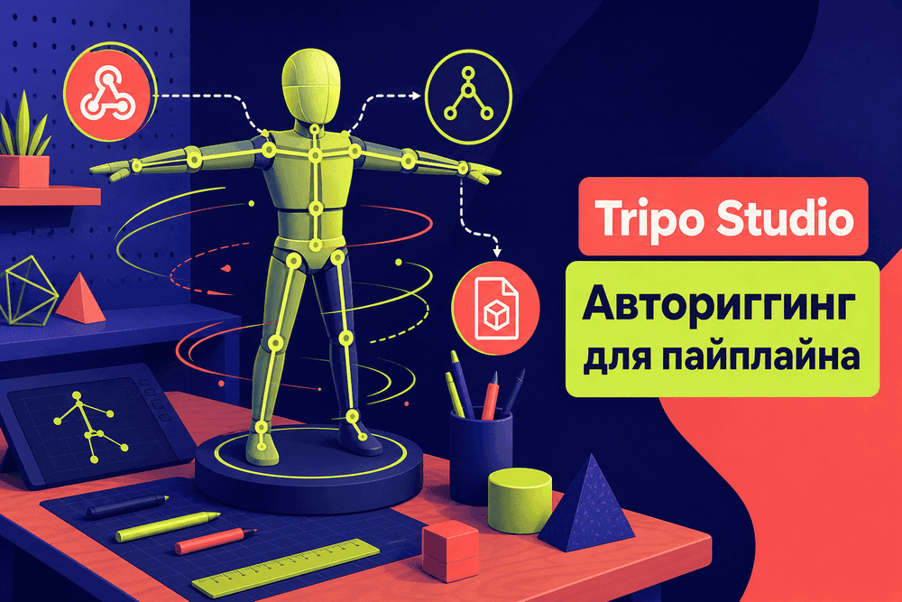 Tripo Studio запустила авториггинг и анимацию 3D-персонажей